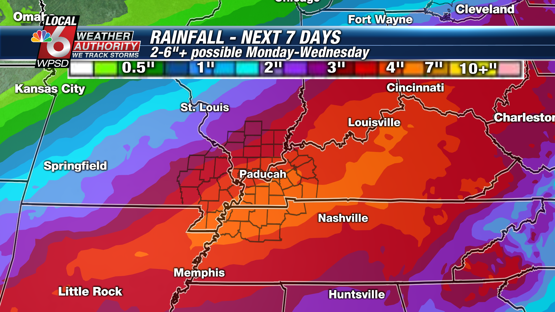 7 day rainfall totals